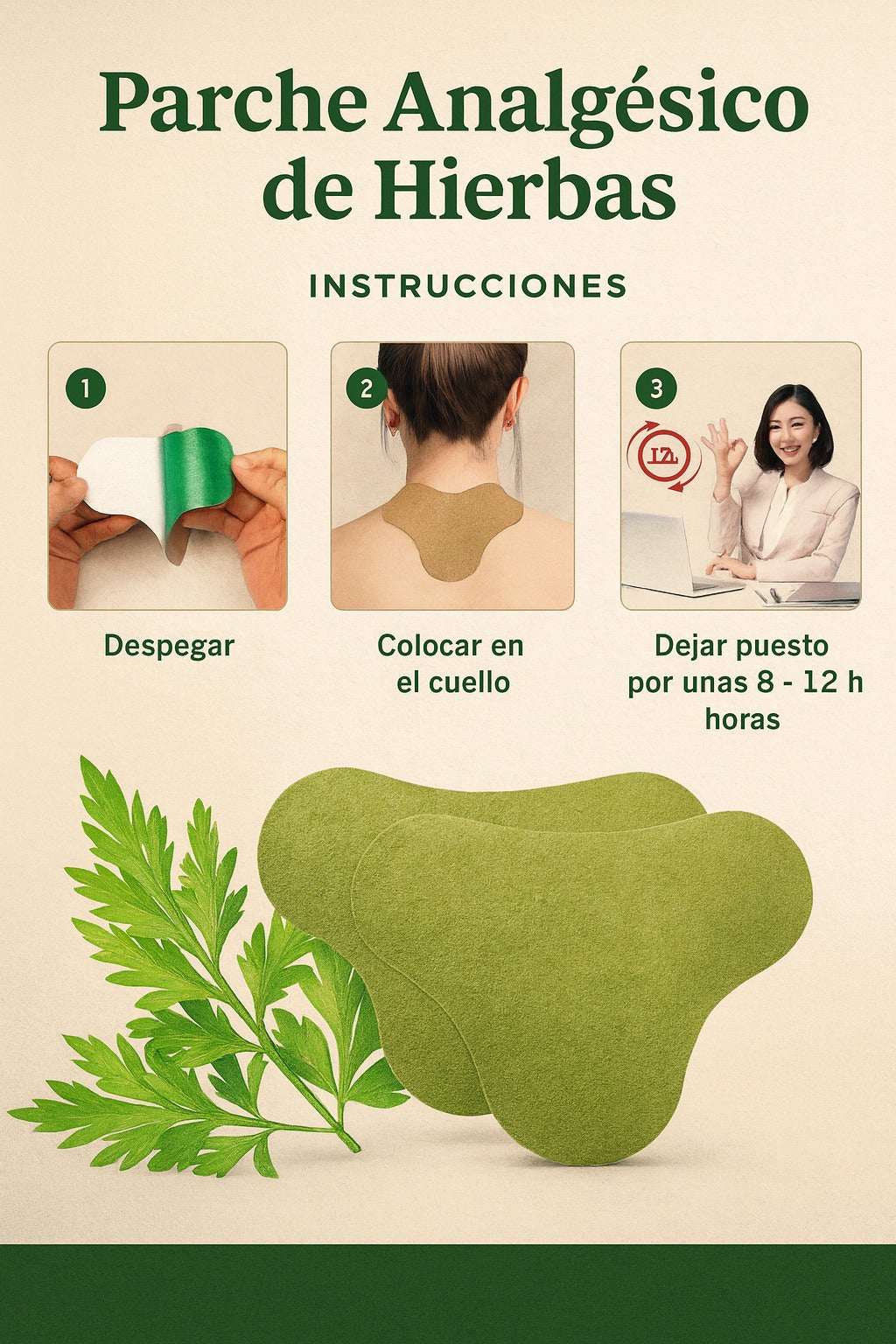 50 Parches Para Alivio Dolor De Cuello