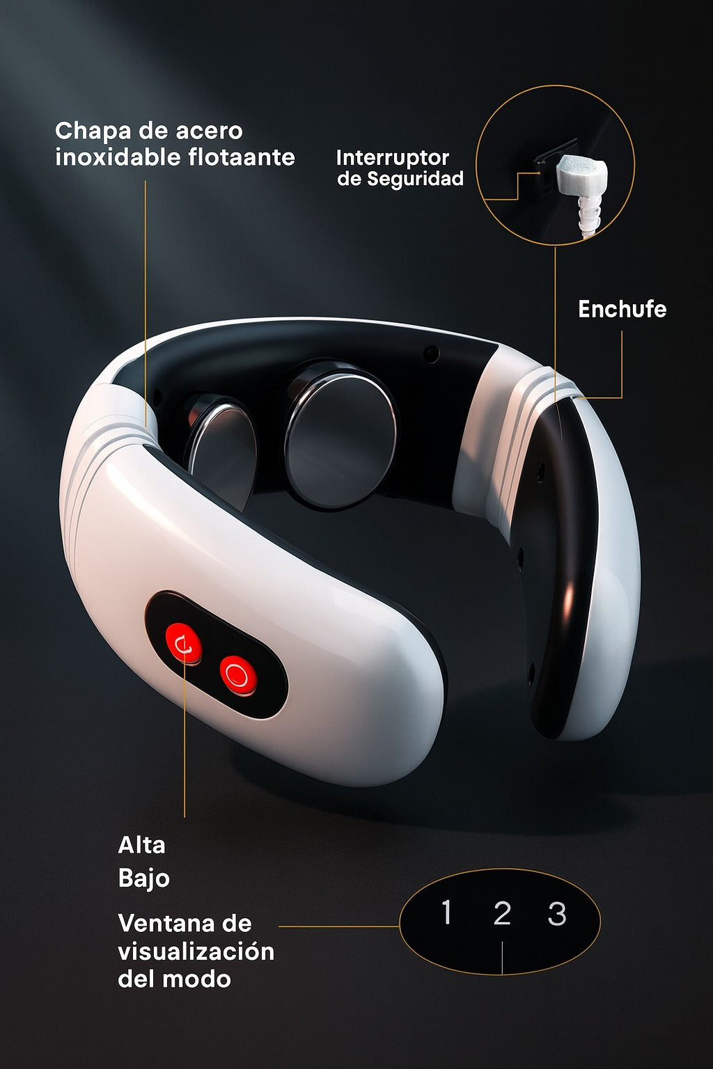 Masajeador electroestimulador de cuello